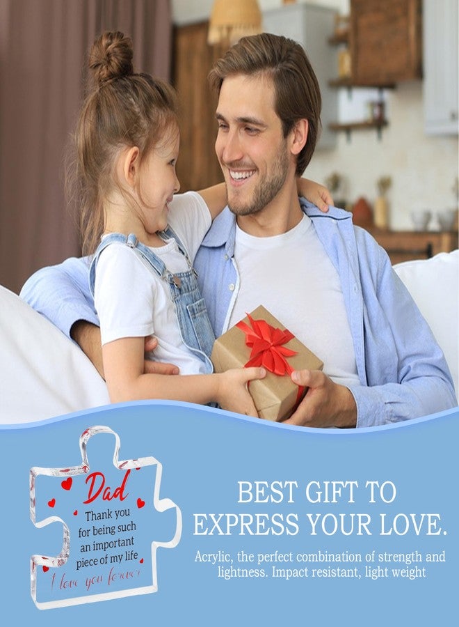 Chambom Gifts for Dad - Father's Present, Dad Gifts from Daughter for Birthday Christmas, Cool Presents Ideas, Engraved Acrylic Block Puzzle Gift for Father 2.2 x 2.8 in - Image 3